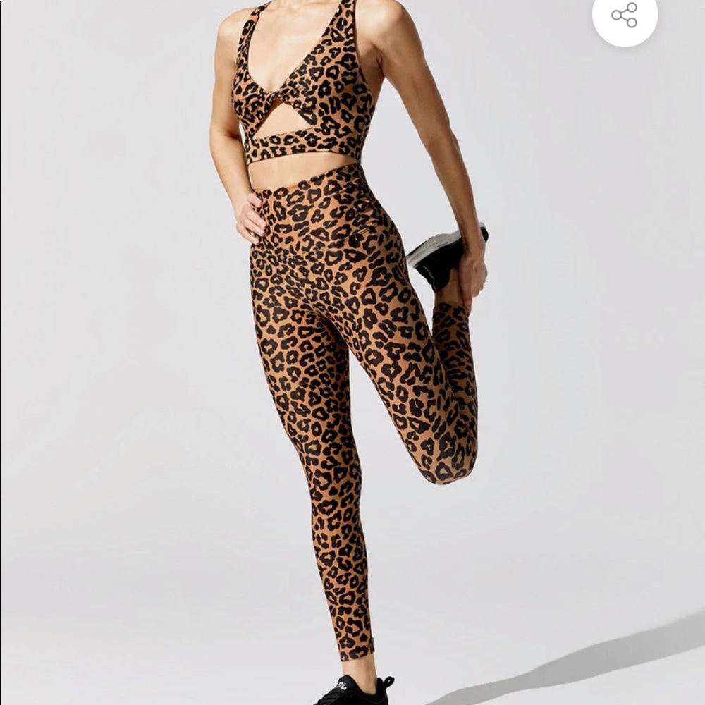 Beach Riot Leopard Leggings and Sports Bra Set - Medium